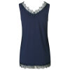 Rosemunde - Tank Top med Blonder Dark Blue