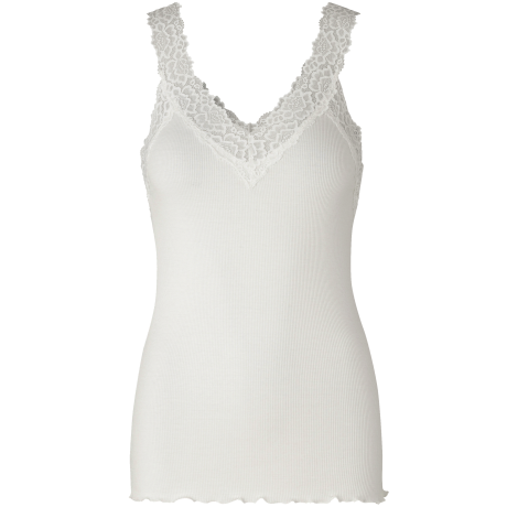 Rosemunde - Bomuldstop med Blonder Ivory