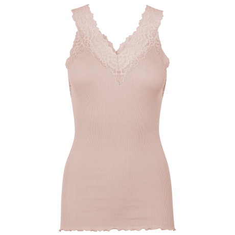 Rosemunde - Bomuldstop med Blonder Vintage Powder