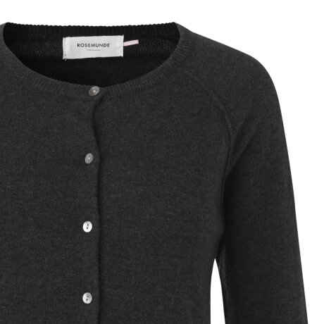 Rosemunde - Cardigan i Uld og Cashmere Dark Grey Melange