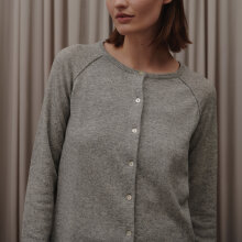 Rosemunde - Cardigan i Uld og Cashmere Light Grey Melange