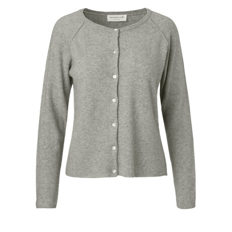 Rosemunde - Cardigan i Uld og Cashmere Light Grey Melange