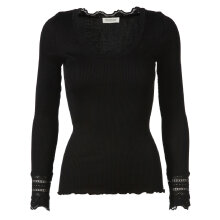 Rosemunde - Silke Bluse med Blondekant Sort