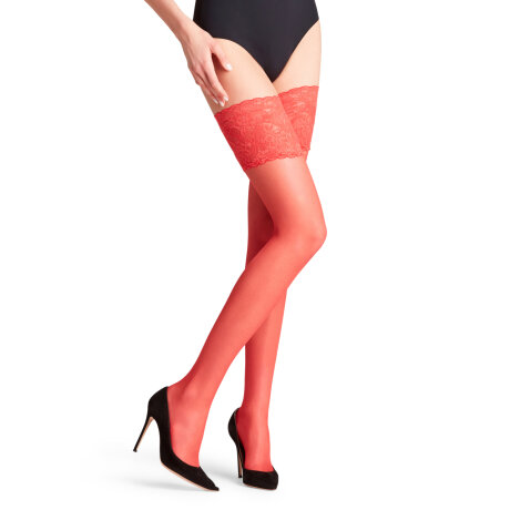 Falke - Seidenglatt Stay Up 15 denier Rød