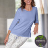 Lady avenue - Bambus Pyjamas 3/4 Ærme Blue/Rose