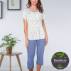 Lady avenue - Bambus Pyjamas med Capri Buks Dot Blue