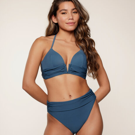 LingaDore - Vatteret Triangle Bikini Sæt Legion Blue 