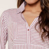 LingaDore - Pyjamas Sæt Kort Soft Bordeaux Stripes