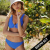 LingaDore - Vatteret Triangle Bikini Sæt Strong Blue