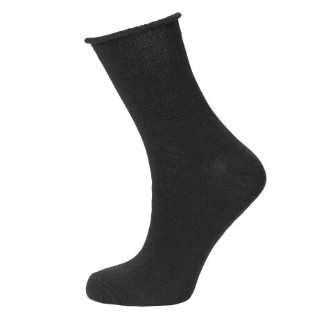 Trofé - Uld Strømpe Loose Rib Sort