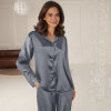 Lady avenue - Satin De Luxe Pyjamas Turbulence/Grey