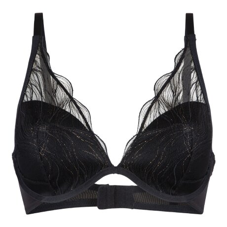 LingaDore - Black Vatteret Triangle BH Sort