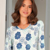 Lady avenue - Bambus Natkjole Lang Blue/Grey Floral