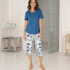 Lady avenue - Bambus Pyjamas Blue/Grey Floral