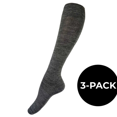 Festival - 3-PACK Knæstrømpe Uld Grey