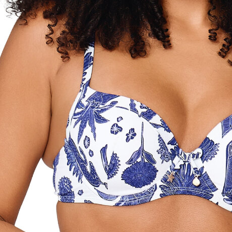 LingaDore - Print Bikini Top Blue White LingaDore - Print Bikini Top Blue White