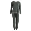 Lady avenue - Bambu Mönstrad Pyjamas Grey/R