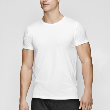JBS of Denmark Herre - Øko Bomull T-shirt O-neck Vit