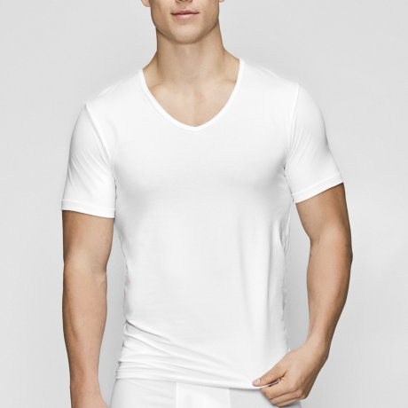 JBS of Denmark Herre - Øko Bomuld T-shirt V-Neck Vit